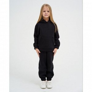 Костюм детский с начёсом (толстовка, брюки) KAFTAN "Basic line" 36 (134-140), чёрный