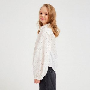 Рубашка детская MINAKU: Cotton collection цвет белый, рост 140