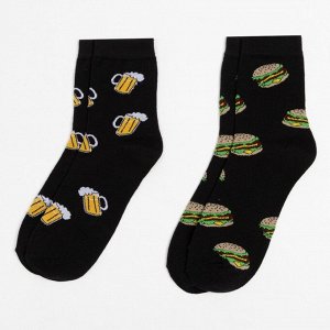 Набор мужских носков "Fast food" 2 пары, р. 41-44 (27-29 см)