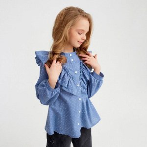 Рубашка детская MINAKU: Cotton collection цвет синий, рост 122