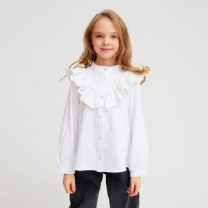 Блузка для девочки MINAKU цвет белый, р-р 122