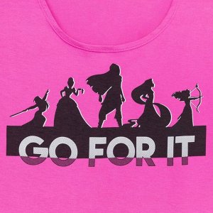 Футболка "Go for it" Принцессы, розовый
