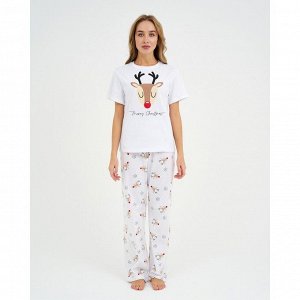 Пижама женская (футболка и брюки) KAFTAN "Deers" размер