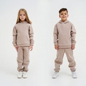 Костюм детский с начёсом (толстовка, брюки) KAFTAN "Basic line" 36 (134-140), бежевый