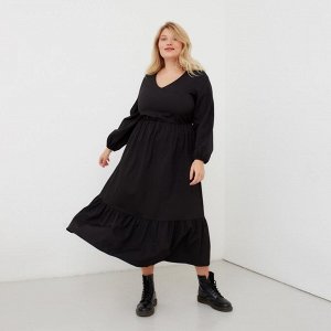 Платье женское миди MIST plus-size, черный