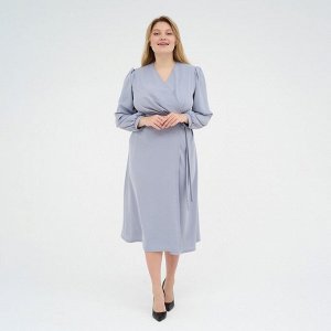 Платье женское MIST, plus-size,  р.56, серо-голубой