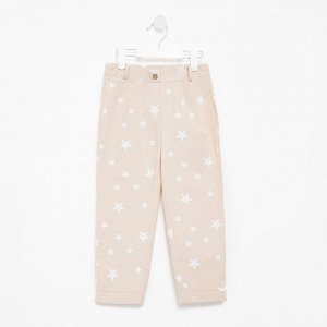Брюки для девочки MINAKU: Cotton Collection цвет бежевый.