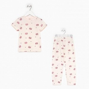 Пижама для девочки (футболка, брюки) KAFTAN "Dream"  бежевый