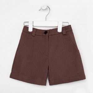 Шорты для девочки MINAKU: Casual collection KIDS цвет шоколадный.