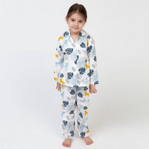 Пижама детская (рубашка, брюки) KAFTAN "Тропики" белый