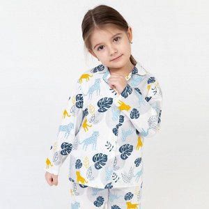 Пижама детская (рубашка, брюки) KAFTAN "Тропики" белый