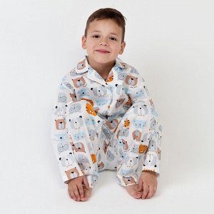 Пижама детская (рубашка, брюки) KAFTAN "Зверята" белый