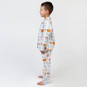 Пижама детская (рубашка, брюки) KAFTAN "Зверята" белый
