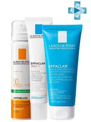 Ля Рош Позе Набор для проблемной кожи: спрей-вуаль + тонирующий крем + маска) (La Roche-Posay, Effaclar)