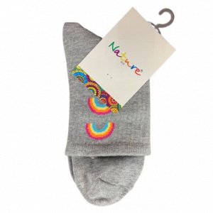 Nature Socks 932 Носки женские с принтом радуга серые
