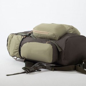 Рюкзак туристический на затяжке, 60 л, 4 наружных кармана, цвет олива