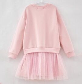 Платье дд Св.розовый, осн.ткань: футер 96% хлопок  4% эластан отделка: рибана  96% хлопок  4% эластан, сетка 100% пэ