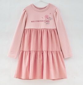 Платье дд Т.розовый, осн.ткань: вельвет 100% хлопок,футер 96% хлопок 4% эластан