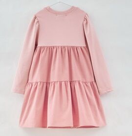 Платье дд Т.розовый, осн.ткань: вельвет 100% хлопок,футер 96% хлопок 4% эластан