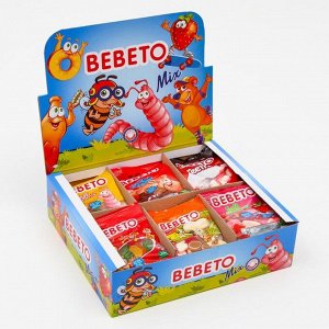 Жевательный мармелад BEBETO Микс, 6 вкусов ассорти, 18 г