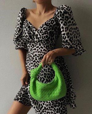 Платье 7007 "Рисунок Под Леопард" Черное