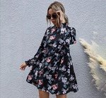 Платье Женское 6506 &quot;Цветочки&quot; Черное