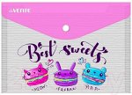 Папка-конверт на кнопке А5, 170*240 мм, 150 мкм, с рисунком, Sweet Trio deVENTE