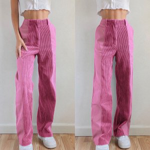 Женские комбинированные брюки, цвет розовый