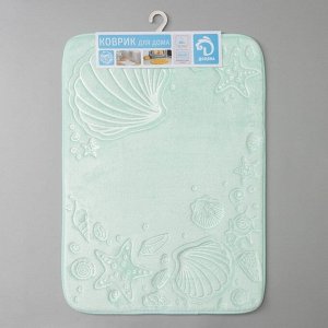Коврик Доляна «Морское дно», 50x70 см, цвет бирюзовый
