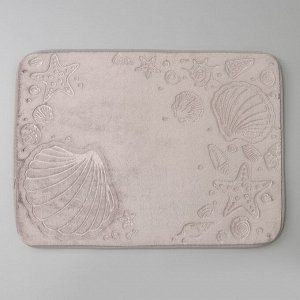 Коврик Доляна «Морское дно», 50x70 см, цвет серый