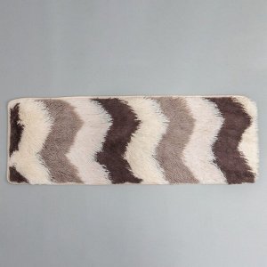 Коврик Доляна «Пушистик. Зиг-заг», 40x60 см, цвет коричневый