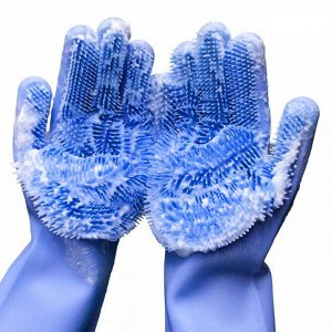 Перчатки для уборки, силиконовые/Перчатка-губка силиконовая