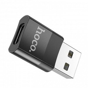 Переходник HOCO UA17, Type-C на USB или USB на Type-C Black , OTG