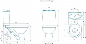 Унитаз-компакт ROSA Комфорт кос вып 2-реж сиденье ппр