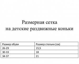 Коньки детские ледовые раздвижные «Дракоша» 223S, размер 26-29