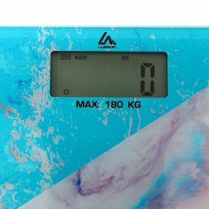 Весы напольные LuazON LVE-020, электронные, до 180 кг, 2хAAА (не в компл.), стекло, синие