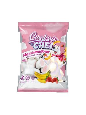 Суфле нежное (маршмэллоу) СЛАДКИЙ СНЕГ 70г Банан и клубник