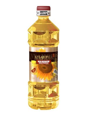 Масло подсолнечное нерафиниованное КУБАНОЧКА 0,5л в/с гост