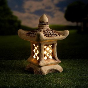 Садовый светильник "Китайский домик", шамот, 30 см, без элемента подсветки
