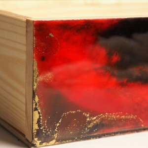 Кашпо деревянное "Бордо" эпоксидная смола 24х14х7,5 см