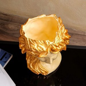 Фигурное кашпо "Голова", золото, 29х19х20 см, 3 л