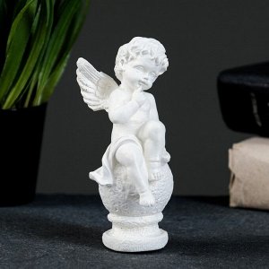 Фигура гипс «Ангел на шаре», перламутр, 11x5x5 см