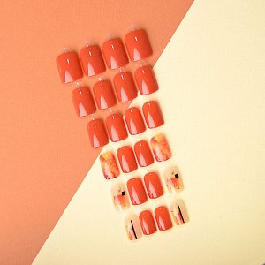 ЮниLook Набор накладных ногтей на клеевой основе, 24 пластины однотонные, 6 пластин с декором