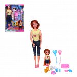 ИГРОЛЕНД Кукла &quot;Любимый отдых&quot; с аксессуарами, 29см, 13-16пр., ABS, PVC, текстиль, 21х31х5,5см, 5 д