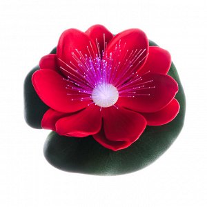 INBLOOM Лилия декоративная с подсветкой для пруда, полиэстер, 10см, LR44х3, 12 цветов