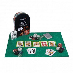 Рыжий Набор для покера, в жестяном боксе 24х15см, пластик, металл