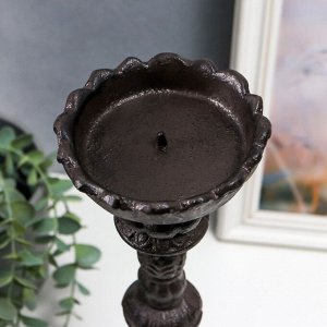 Подсвечник чугун на 1 свечу "Боярский" чёрный 37х16х16 см