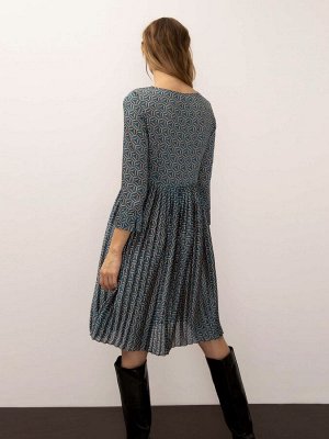 Платье с принтом с плиссировкой PL1108/romina