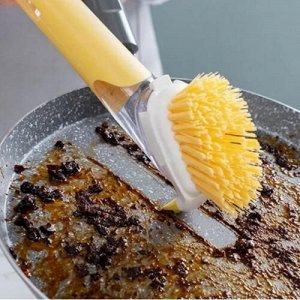 Щетка двухсторонняя для мытья посуды с емкостью Dish Wand Scrub Brush