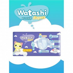 Подгузники одноразовые WATASHI для детей  4/L 7-14 кг 46шт